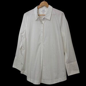MOTHERHOOD MATERNITY White Blouse Shirt NWT Tunic Top Size Large Long Sleeve New